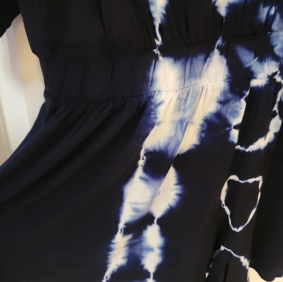 Young fabulous & Broke Romper Small Tie Dye Elastic Waist Roll Tab Sleeves Blue - Picture 4 of 12